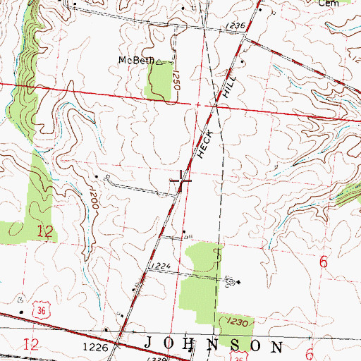 Topographic Map of Penee School (historical), OH