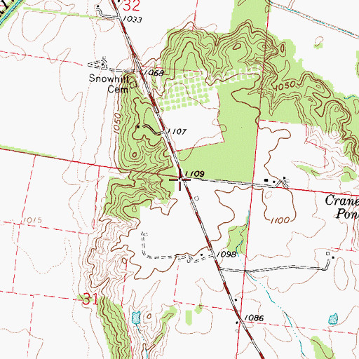 Topographic Map of Snow Hill School (historical), OH