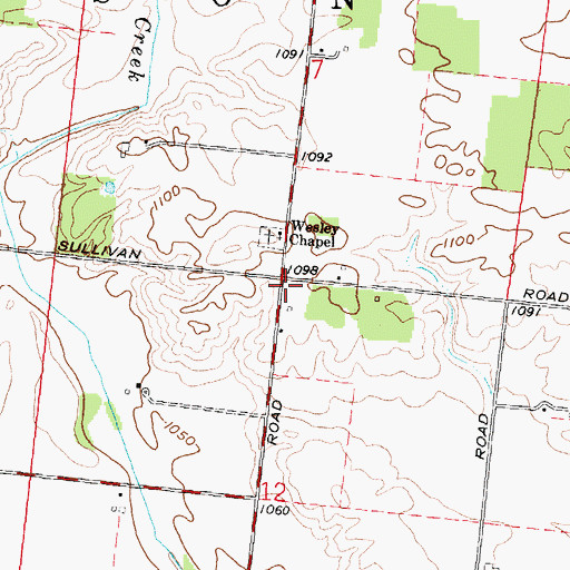 Topographic Map of Wesley Chapel School (historical), OH