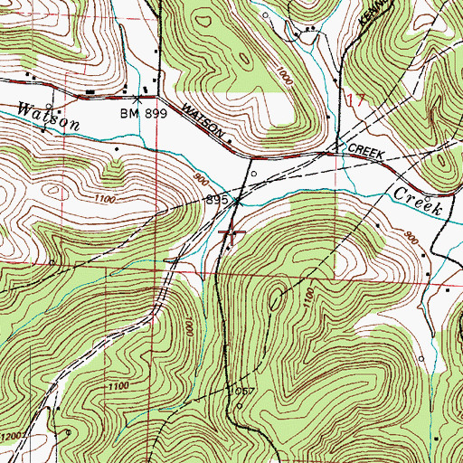 Topographic Map of Watson Creek School (historical), OH