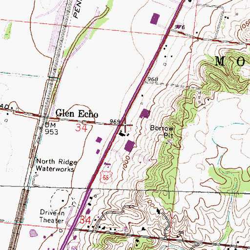 Topographic Map of Franklin School (historical), OH