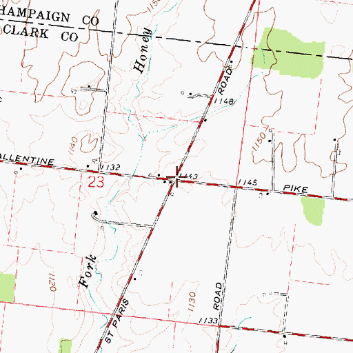 Topographic Map of Seth Corners, OH