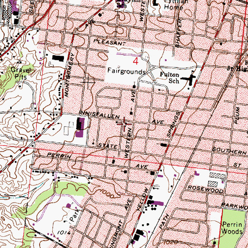 Topographic Map of Church of God in Christ, OH