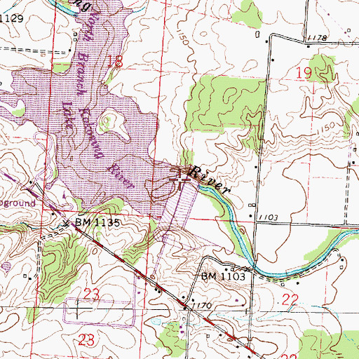 Topographic Map of North Branch of Kokosing Dam, OH