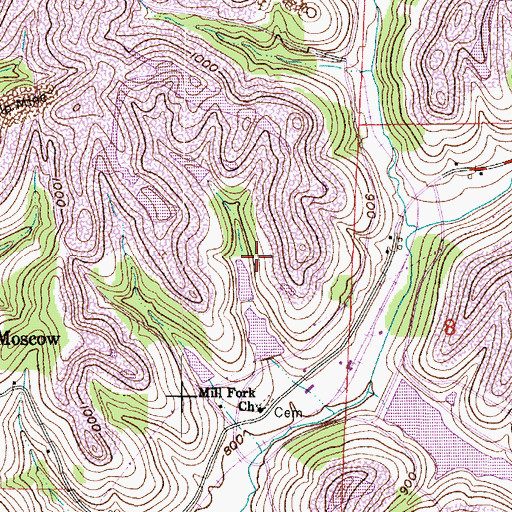Topographic Map of Broken Aro Slurry Dam Number Three, OH