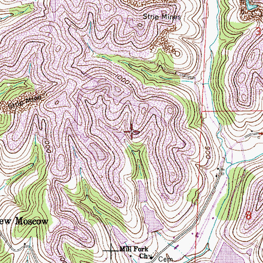 Topographic Map of Broken Aro Slurry Dam Number Four, OH