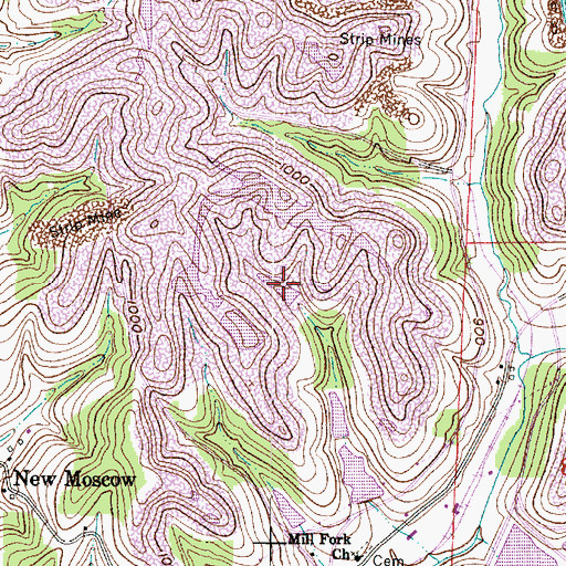 Topographic Map of Broken Aro Slurry Pond Number Four, OH