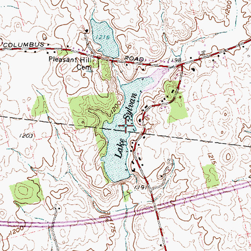 Topographic Map of Lake Sylvan, OH