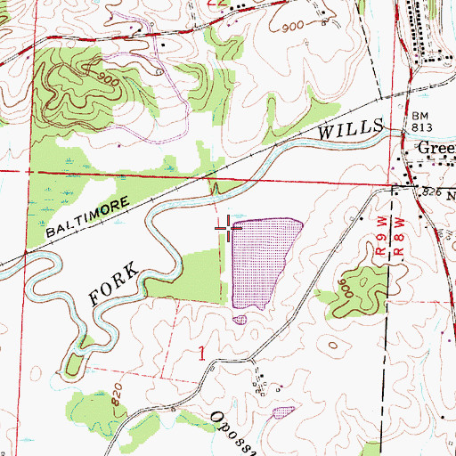 Topographic Map of Camp Seneca Lake Dam, OH