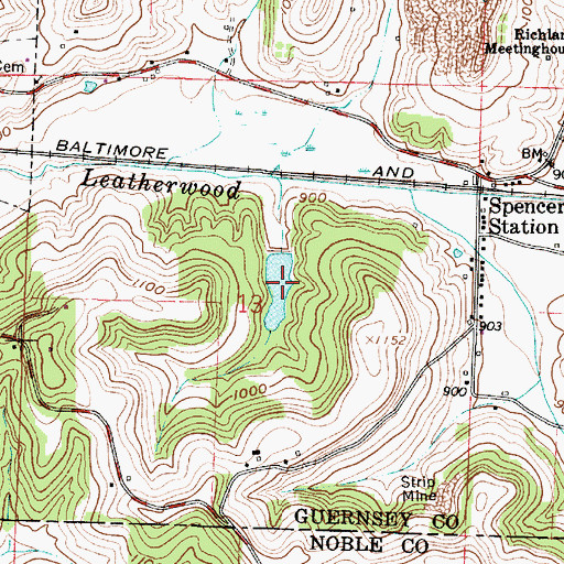 Topographic Map of B & O Railroad Pond, OH