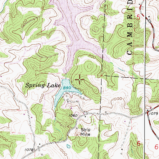 Topographic Map of Spring Lake Dam, OH