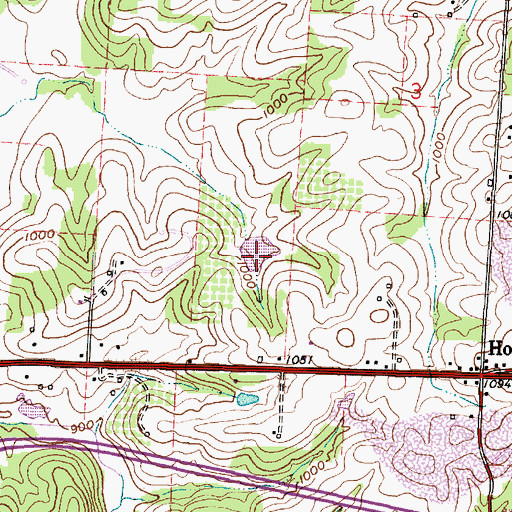 Topographic Map of Porter Lake Dam, OH