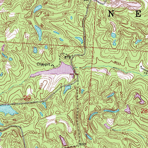 Topographic Map of Avondale Wildlife Area Dam Number Two, OH
