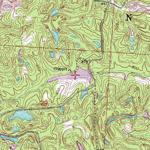 Topographic Map of Avondale Wildlife Area Reservoir Number Two, OH