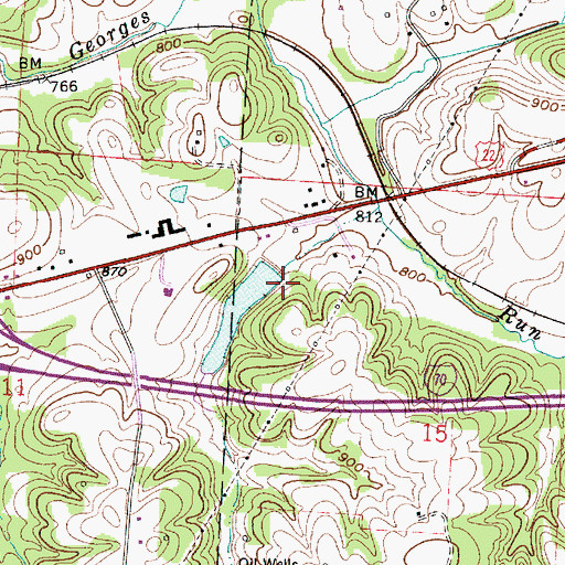 Topographic Map of Bakers Pond Dam, OH