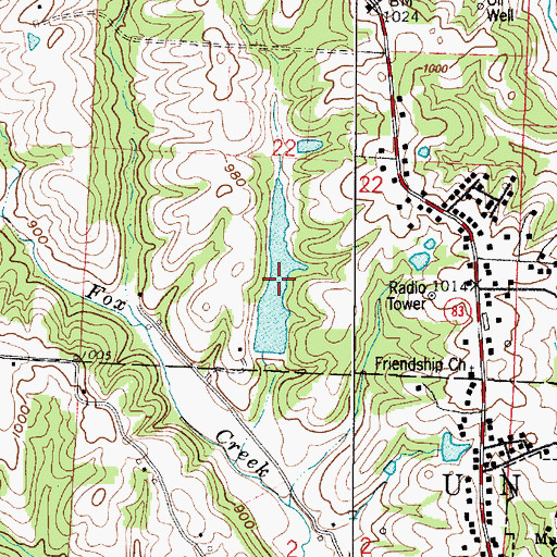 Topographic Map of New Concord Village Reservoir, OH
