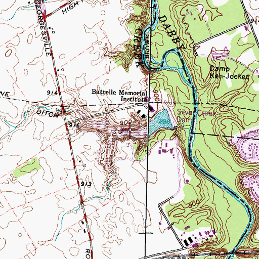 Topographic Map of Silver Creek Reservoir, OH