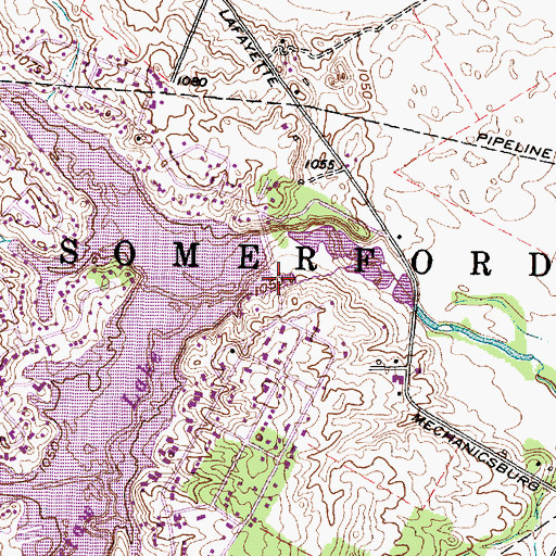 Topographic Map of Lake Choctaw Dam, OH