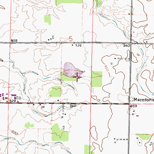 Topographic Map of Edwin Naus Lake Dam, OH