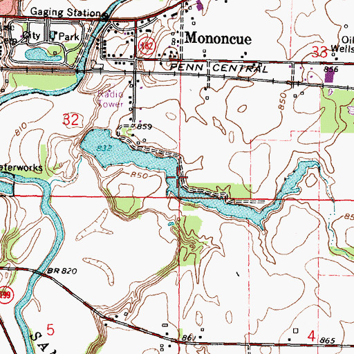 Topographic Map of Upper Sandusky Reservoir, OH