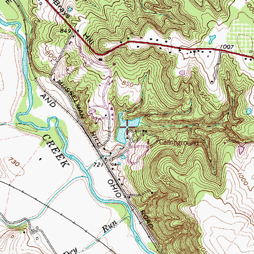 Topographic Map of Lake Hill, OH