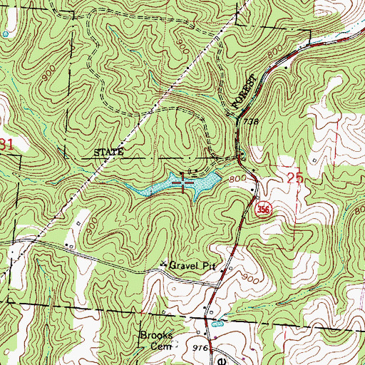 Topographic Map of Athens Fish and Game Club Lake, OH