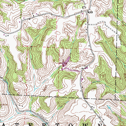 Topographic Map of Strahler Pond Dam, OH