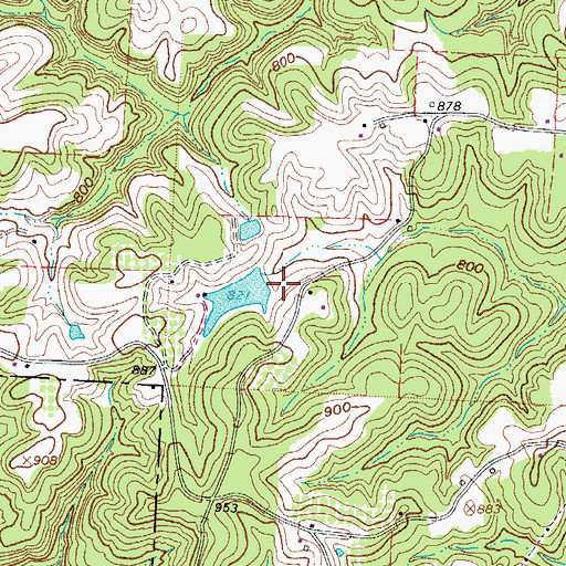 Topographic Map of Badger Lake Dam, OH