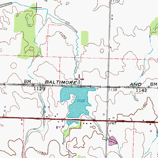 Topographic Map of Nova Pond, OH