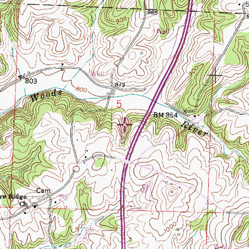 Topographic Map of Mathews Pond, OH