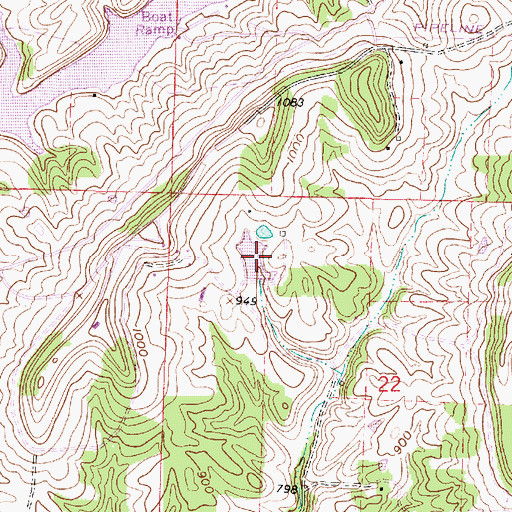 Topographic Map of Eastern Ohio Research Development Center Pond, OH