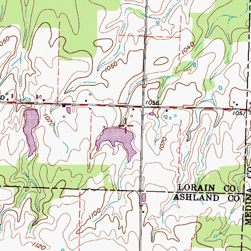 Topographic Map of Taylor Lake Dam, OH