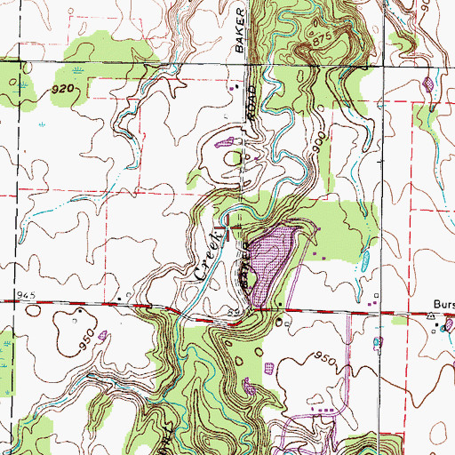 Topographic Map of Ukranian Youth Camp Lake, OH