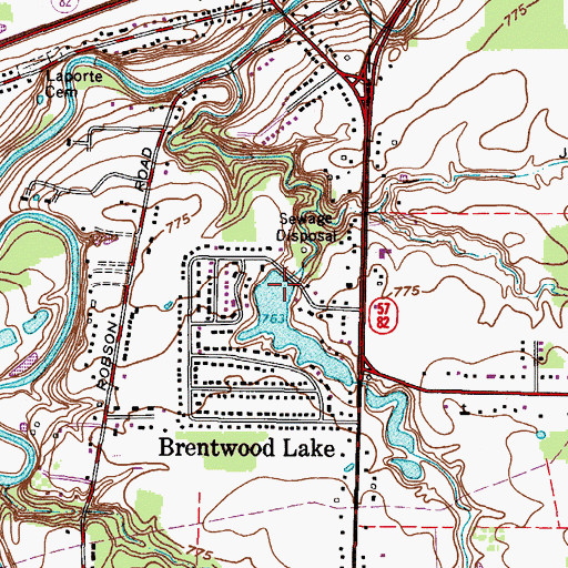 Topographic Map of Brentwood Lake Dam, OH
