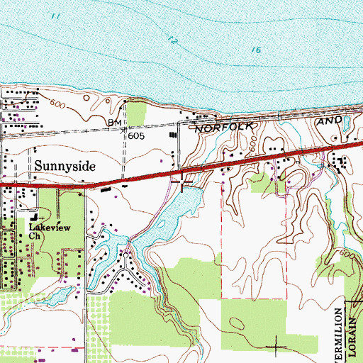Topographic Map of Lake Haven Estates Dam, OH