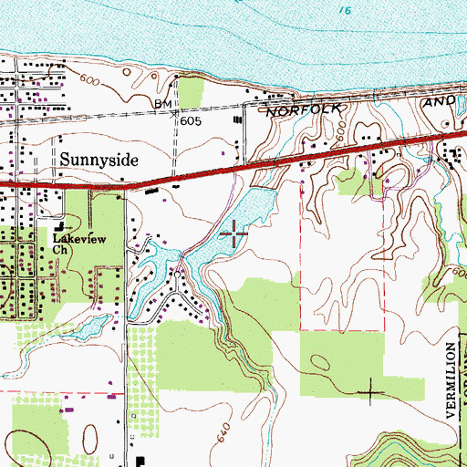 Topographic Map of Lake Haven Estates Reservoir, OH