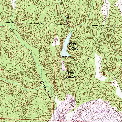 Topographic Map of Rod Lake Dam, OH