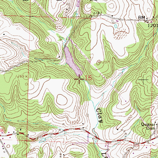 Topographic Map of Bowers Pond Dam, OH