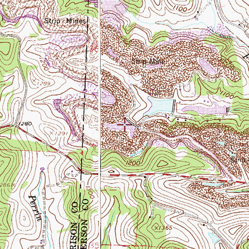Topographic Map of Pine Valley Sportsmens Lake Number, OH