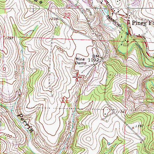 Topographic Map of Piney Fork Prep Plant Slurry Pond, OH