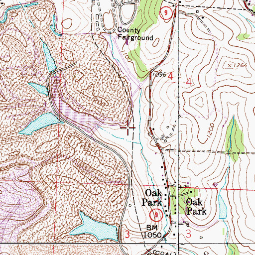 Topographic Map of Sally Buffalo Park Reservoir, OH