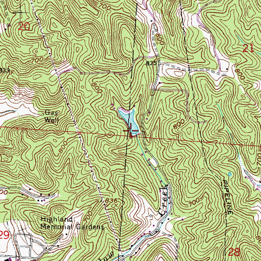 Topographic Map of Bowers Lake Dam, OH