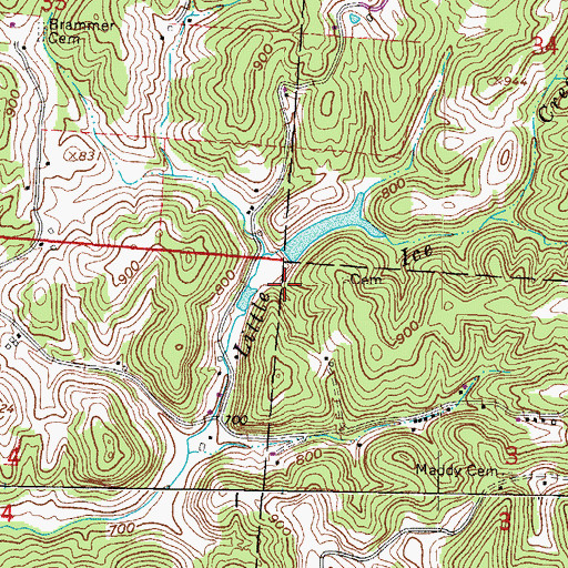 Topographic Map of Brammer Pond Dam, OH