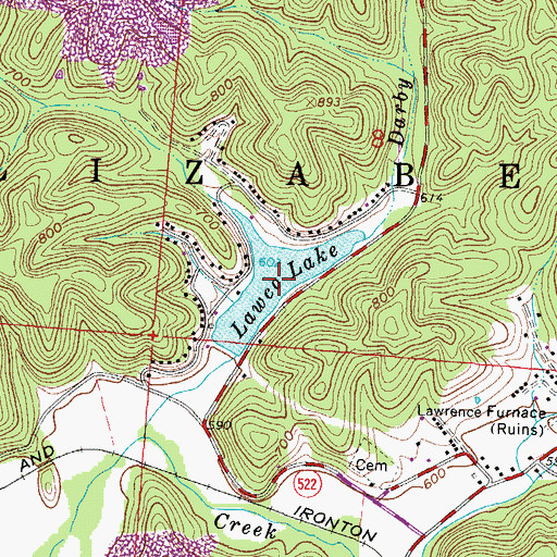 Topographic Map of Lawco Lake, OH