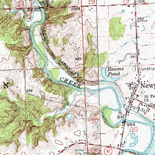 Topographic Map of Barhorst Lake Dam, OH