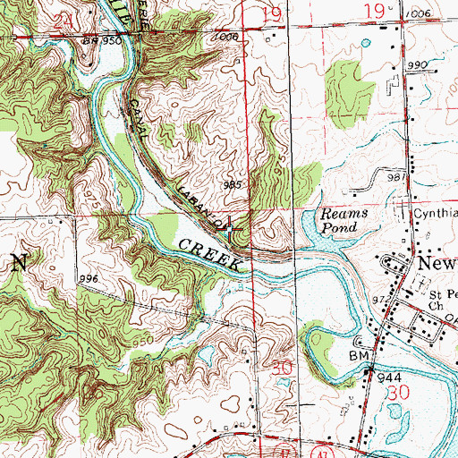 Topographic Map of Barhorst Lake, OH