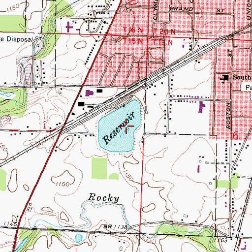 Topographic Map of Powers Upground Reservoir Dam, OH