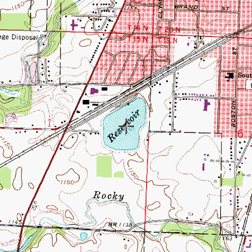 Topographic Map of Powers Reservoir, OH