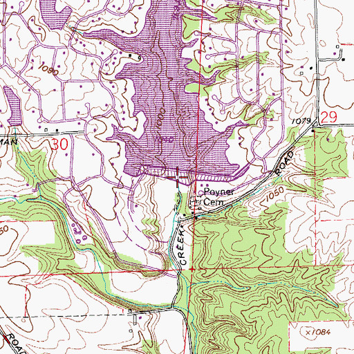 Topographic Map of Lake Lakengren Dam, OH