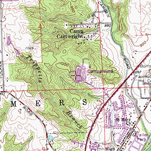 Topographic Map of Cross Pond Dam, OH